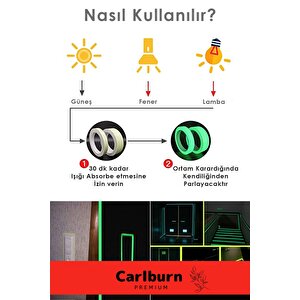 Karanlıkta Işık Veren Yansıyan 12 Metre Fosforlu Yeşil Şerit Bant Kendinden Yapışkan Reflektör Bant