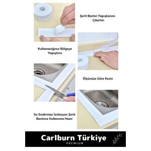Premium Su Geçirmez Sızdırmaz Dayanıklı Lavabo Pvc Yağ Kenar Küf Önleyici 3.2m 3 Adet İzolasyon Bant