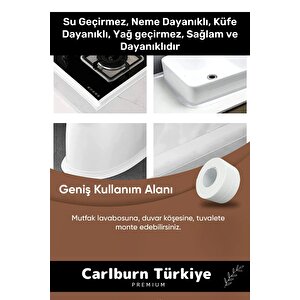 Premium Su Geçirmez Sızdırmaz Dayanıklı Lavabo Pvc Yağ Kenar Küf Önleyici 3.2m 3 Adet İzolasyon Bant