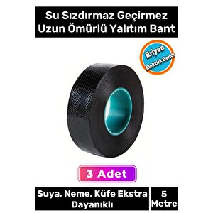 Özel Su Geçirmez Sızdırmaz Yanmaz Ekstra Güçlü Yapışkanlı Eriyen Kauçuk Yalıtım Bandı - 3 Adet