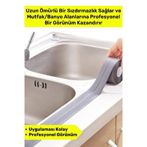 Ekstra Güçlü Su Geçirmez Sızdırmaz Dayanıklı Yalıtım Tamir Küf Önleyici Beyaz Bant 3.2m - 3 Adet