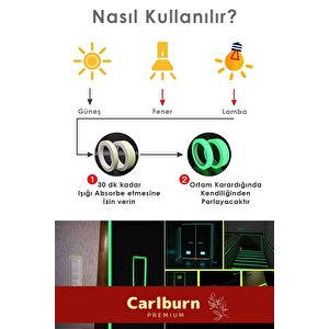 Karanlıkta Işık Veren Yansıyan 4 Metre Fosforlu Yeşil Şerit Bant Kendinden Yapışkanlı Reflektör Bant