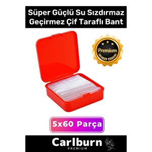 Özel Süper Güçlü Yapışkan Kolay Çıkarılabilir Çok Amaçlı 60 Parça Çift Taraflı Şeffaf Bant 5 Adet