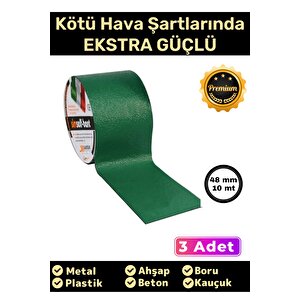 Süper Güçlü Su Geçirmez Sızdırmaz Yeşil Renk Çok Amaçlı Tamir Ve İzolasyon Bandı 48mm X 10m - 3 Adet