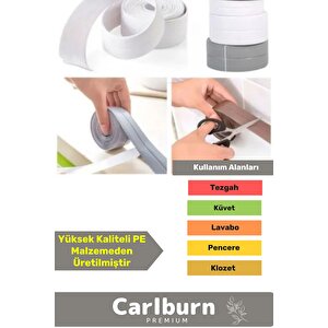 Premium Su Geçirmez Sızdırmaz Dayanıklı Pvc Yağ Kenar Küf Önleyici 3.2m Gri İzolasyon Bant 1 Adet