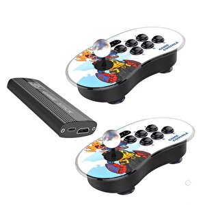 4K Arcade Oyun Konsolu 10000 Retro Oyunlu 2 Kablosuz Joystickli A16