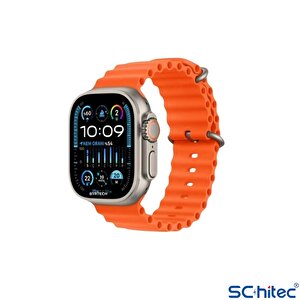 Schitec Watch Ultra 2 Amoled Ekran Waterproof 3 Kordonlu Akıllı Saat 1gb Hafıza Titanyum Gümüş