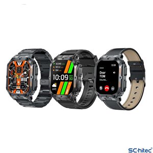 Schitec Watch Ultra 3 Amoled Ekran Waterproof 3 Kordonlu Akıllı Saat Titanyum Grey