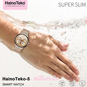 Haino Teko Watch Ultra 5 Amoled Ekran Super Slim Tasarım Waterproof 3 Kordonlu Akıllı Saat Titanyum Siyah