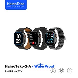 Haino Teko Watch Ultra 2 Amoled Ekran Waterproof 3 Kordonlu Akıllı Saat Titanyum Siyah