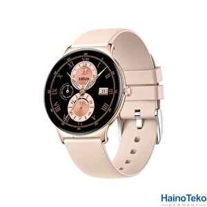 Watch Ultra 5 Amoled Ekran Super Slim Tasarım Waterproof 3 Kordonlu Akıllı Saat Gold Rose