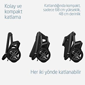Maxi-cosi Fame-pebble 360 Pro Portbebeli Led Işıklı Entegre Telefon Şarj Üniteli Premium Bebek arabası Twillic Black