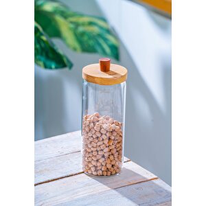Malibu Akasya Kapaklı Borosilikat Cam Kavanoz - 900 Ml