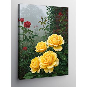 Kanvas Tablo Bahçede Sarı Güller 100x140 cm