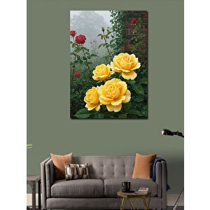 Kanvas Tablo Bahçede Sarı Güller 70x100 cm