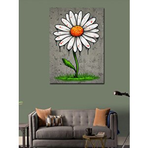 Kanvas Tablo Papatya Çiçeği Çizimi 70x100 cm