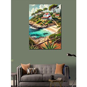 Kanvas Tablo Sahil Kenarında Evler 70x100 cm