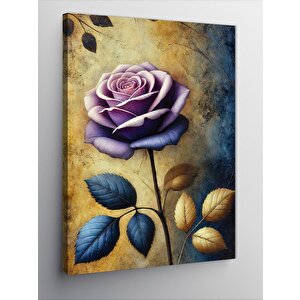 Kanvas Tablo Mor Gül Resmi 70x100 cm