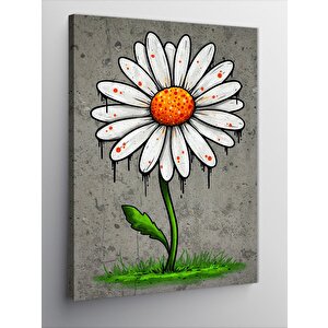 Kanvas Tablo Papatya Çiçeği Çizimi 50x70 cm