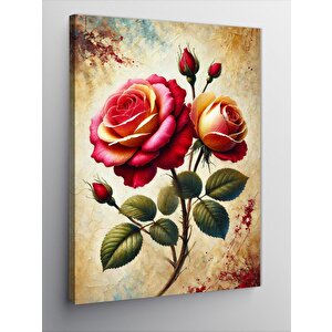 Kanvas Tablo Zarif Gül Çiçeği Deseni 50x70 cm