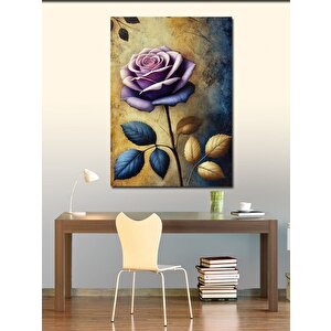 Kanvas Tablo Mor Gül Resmi 50x70 cm