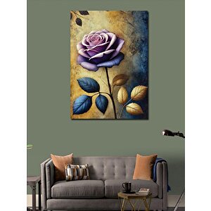 Kanvas Tablo Mor Gül Resmi 50x70 cm