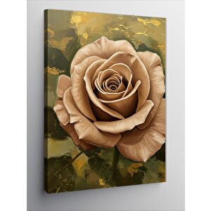 Kanvas Tablo Bej Gül Çiçeği 50x70 cm
