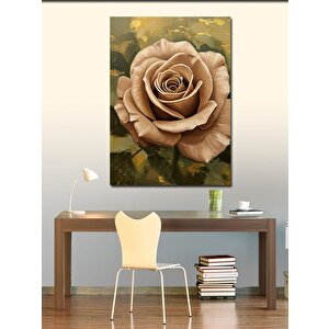 Kanvas Tablo Bej Gül Çiçeği 50x70 cm