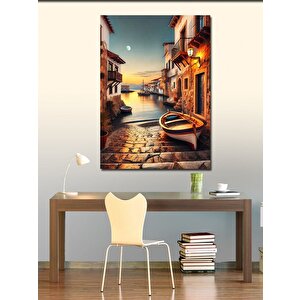 Kanvas Tablo Romantik Sahil Kasabası 100x140 cm