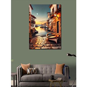 Kanvas Tablo Romantik Sahil Kasabası 100x140 cm