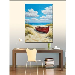 Kanvas Tablo Kumsal Ve Ahşap Kayık 50x70 cm