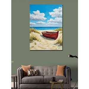 Kanvas Tablo Kumsal Ve Ahşap Kayık 50x70 cm