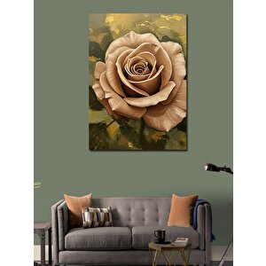 Kanvas Tablo Bej Gül Çiçeği 100x140 cm