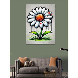 Kanvas Tablo Çizgi Desenli Papatya 50x70 cm