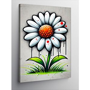 Kanvas Tablo Çizgi Desenli Papatya 100x140 cm