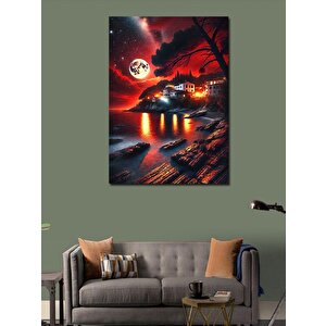 Kanvas Tablo Ayışığında Sahil Manzarası 50x70 cm