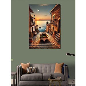 Kanvas Tablo Sahildeki Sakin Sokak Manzarası 100x140 cm