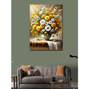 Kanvas Tablo Şelaleli Vazoda Papatyalar 100x140 cm