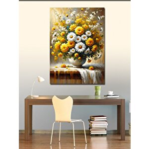 Kanvas Tablo Şelaleli Vazoda Papatyalar 70x100 cm