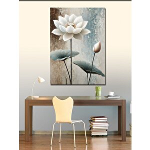Kanvas Tablo Beyaz Lotus Çiçeği 50x70 cm