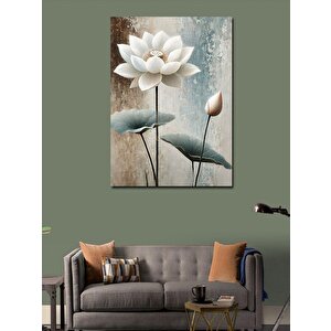 Kanvas Tablo Beyaz Lotus Çiçeği 50x70 cm