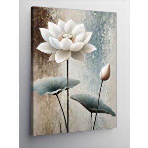 Kanvas Tablo Beyaz Lotus Çiçeği 100x140 cm