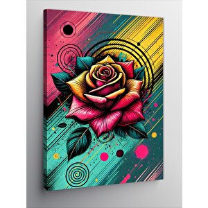 Kanvas Tablo Renkli Gül Ve Sıvı 50x70 cm
