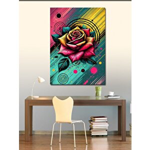 Kanvas Tablo Renkli Gül Ve Sıvı 50x70 cm