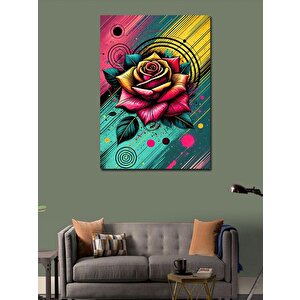 Kanvas Tablo Renkli Gül Ve Sıvı 50x70 cm