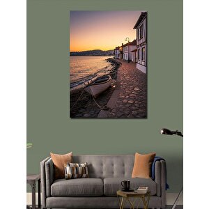 Kanvas Tablo Sahil Ve Gün Batımı Teknesi 70x100 cm