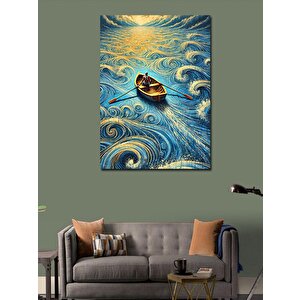 Kanvas Tablo Denizde Küçük Kayık 100x140 cm