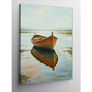 Kanvas Tablo Gölde Yüzen Kayık 100x140 cm