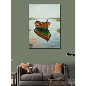 Kanvas Tablo Gölde Yüzen Kayık 100x140 cm