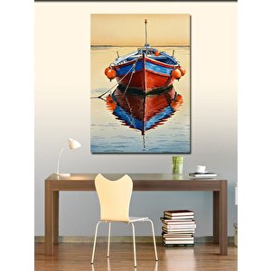 Kanvas Tablo Kırmızı Kayık Ve Yansıma 50x70 cm